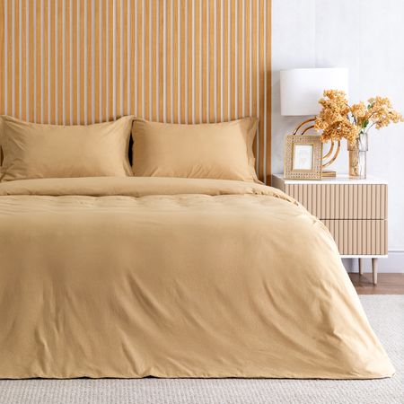 Постельное белье Янтарный лист/Amber leaf наволочки homaxy вельветовые полосатые