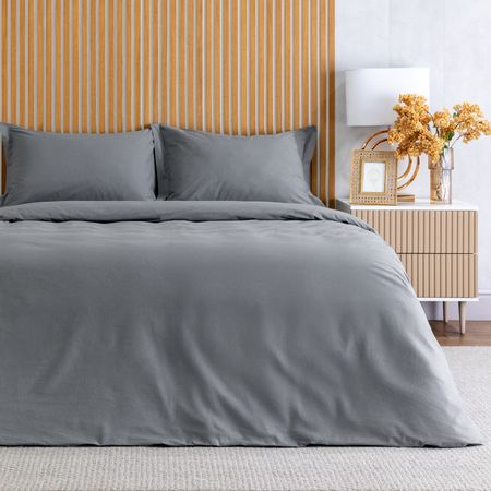 Постельное белье Темная зола/Dark ash наволочки homaxy вельветовые полосатые