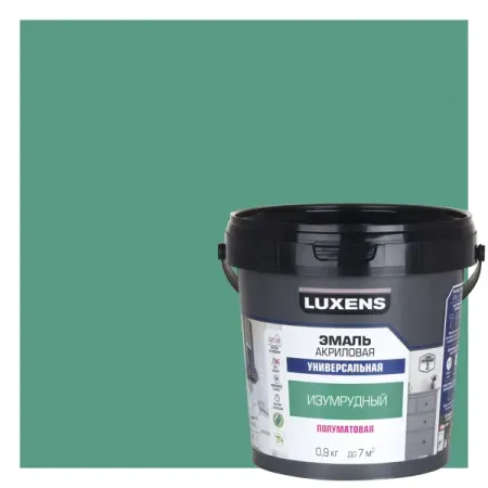 Эмаль универсальная Luxens цвет изумрудный полуматовая 0.9 кг корней иванович чуковский универсальная хрестоматия 1 класс