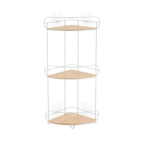 Полка для душа Lemer Nice угловая 3 яруса цвет белый/бежевый