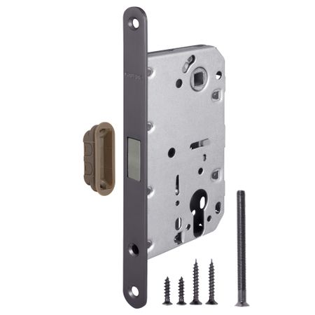 Замок врезной магнитный Fuaro M85C-50 для межкомнатной двери под цилиндр графит