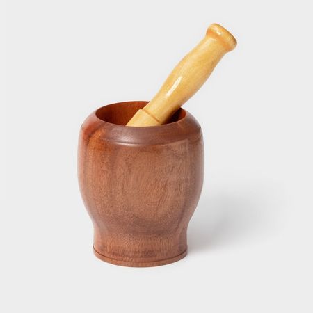 Ступка с толкушкой Доляна «Бамбук», d=10 см 