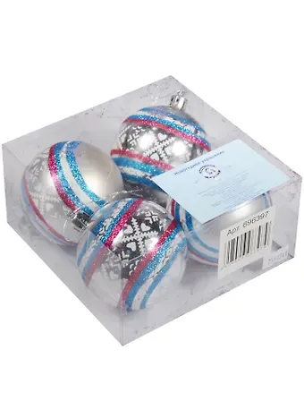 Набор из 4-х новогодних шар, D7 см