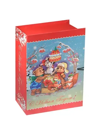 Шкатулка-книга с пуговицей картон Лесные зверюшки M (20х14х6) (39264)