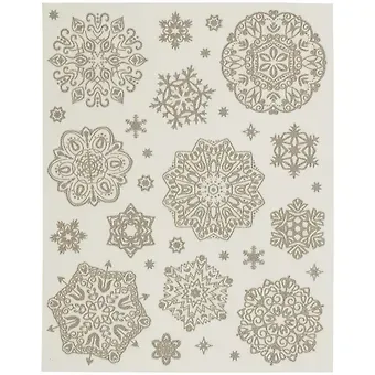 Новогоднее оконное украшение «Снежинки серебряные объёмные» № 4, 38 х 30 см