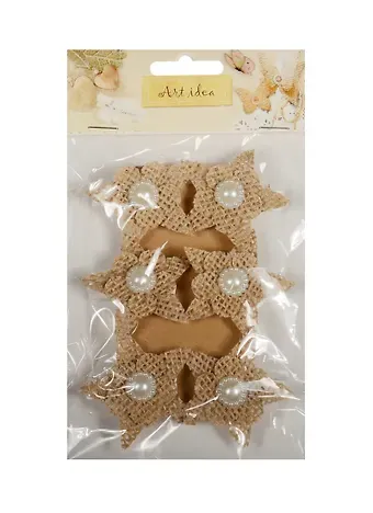Декоративные прищепки холщевые Звездочки (6шт) (11-00399-SC-2194)
