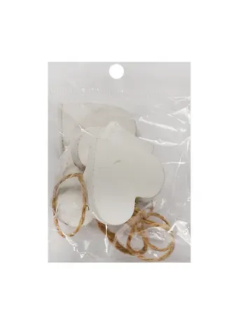 Заготовка из дерева, сердцечки с веревочками, 5 шт, 3,5*3,5 см, белый (11-00410-15-2054W)