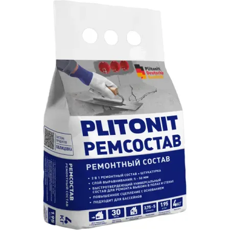 Ремонтный состав универсальный Plitonit 4 кг ремонтный комплект карбюратора adefol для honda gx390 gx340