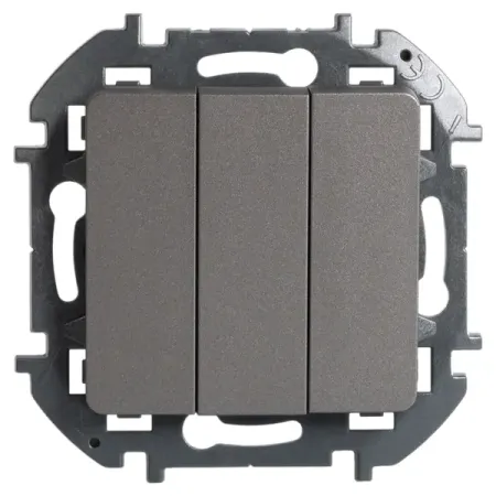 Выключатель 3 клавиши Lexman Lilian 20А 250В винтовые зажимы титан ные угловые зажимы 5 шт