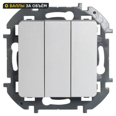 Выключатель встраиваемый Lexman Lilian 3 клавиши 20А 250В винтовые зажимы алюминий ные угловые зажимы 5 шт