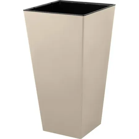 Горшок цветочный Ingreen London Cube 25x25x47 см v19.4 л пластик калифорнийский миндаль