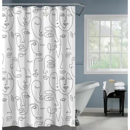 Штора для ванной Swensa Persons SWC-95-57 200x180 см полиэстер цвет бело-черный дебби краер программа основанная на ecers наглядно дидактический материал тема недели наш сад 3 5 лет