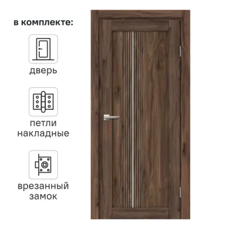 Дверь межкомнатная остекленная Онда В 90x200 см ПВХ цвет орех/пекан с замком и петлями борис семенович захаров добыча нефти из скважин с высоким газовым фактором