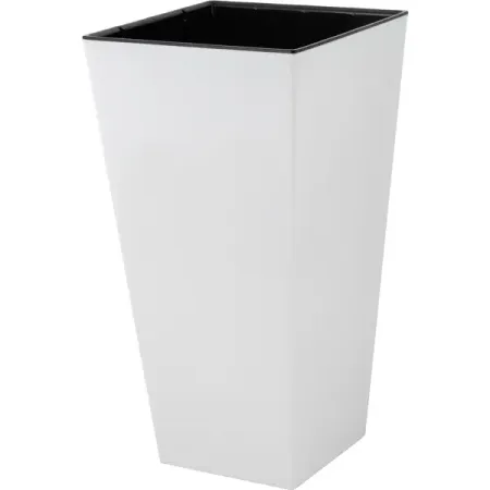 Горшок цветочный Ingreen London Cube 25x25x47 см v19.4 л пластик белый жасмин