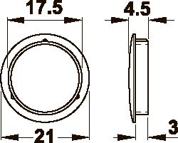 Hafele Заглушка, цинковое литье, никелированная Д=21мм, упаковка - 100 штук,  290.21.690