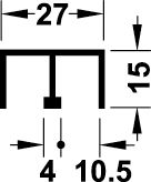Hafele Slido F-Line14 25A двойной Направляющий верхний анодированный 5м 415.10.950