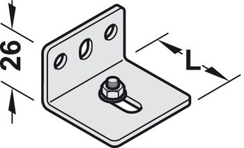 Hafele Уловой крепеж шины к стене для Slido, сталь 940.42.061