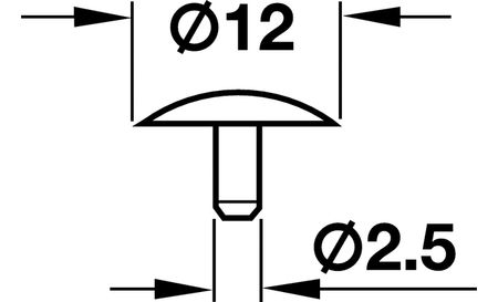 Заглушка светло сер. 12x2,5 мм