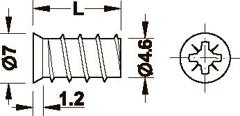 Винт VARIANTA оцинков размер 6х11 мм, для отверст. 5х11мм
