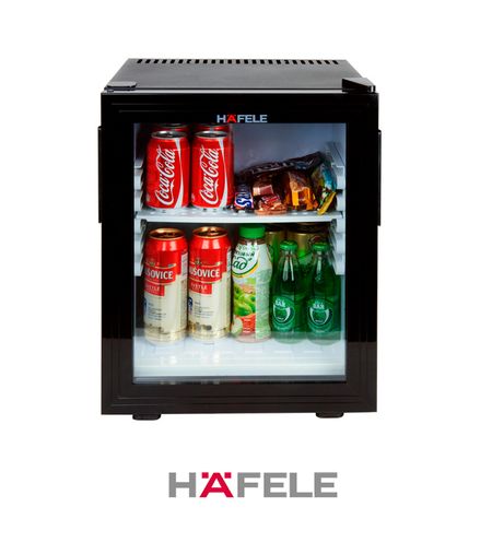Hafele Мини бар 28 литров со стеклянной дверцей,220 В, черный 568.25.329