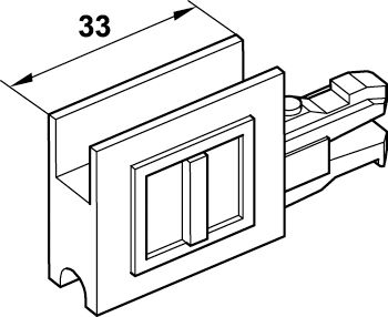Hafele Slido F-Line14 25A концевая Заглушка пластиковая хром матовый 415.13.010