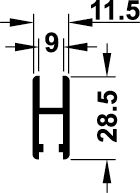 Hafele Slido F-Line14 25A профиль ходовой алюминиевый полированный5м 415.12.605