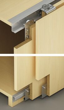 Hafele Slido F-Line41 35A комплект 2 двери нижний профиль в торец 402.36.000