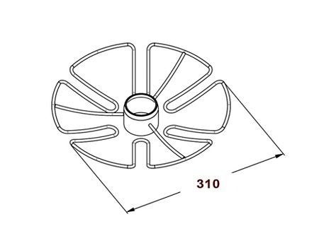 Полка для бокаловвариант2 Ø=310,  сатин хром