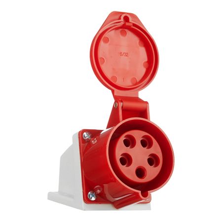Розетка силовая угловая настенная КЭАЗ с заземлением 3Р+РЕ+N 32 А 380 В IP44 красная (222757) м и штерн силовая электроника расчеты и схемотехника