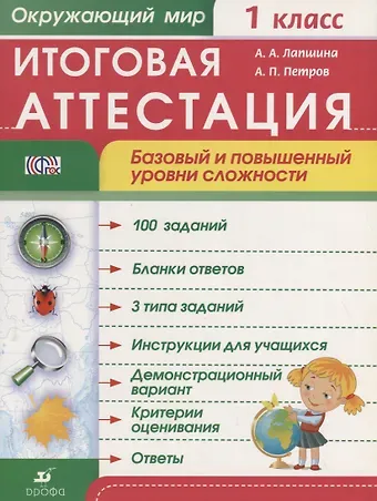 Анна Александровна Лапшина Окружающий мир. 1 класс. Итоговая аттестация. Базовый и повышенный уровни сложности