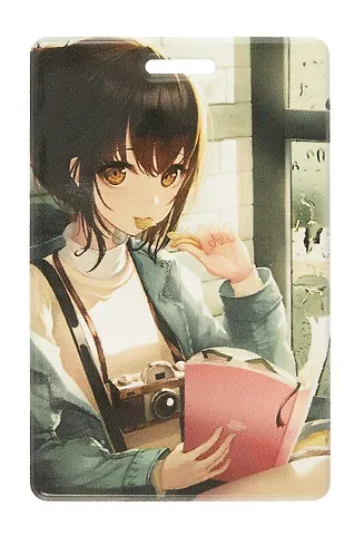 Чехол для карточек вертикальный Аниме Девушка с фотоаппаратом (ДК2023-447)