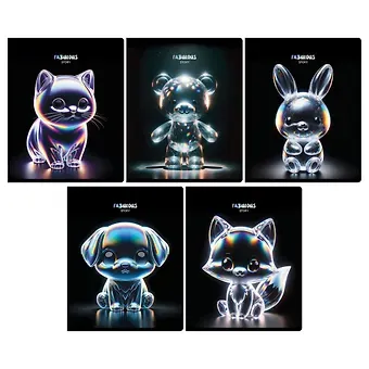 Тетрадь в клетку BG, Glow, 48 листов, в ассортименте