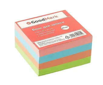 Блок-куб 90*90*45 цветной, непроклеенный, GoodMark