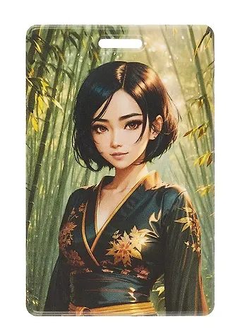 Чехол для карточек вертикальный Аниме Девушка-ниндзя (ДК2023-450)