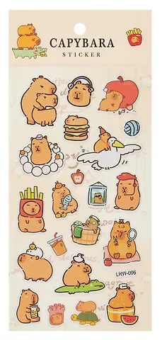Наклейки Капибара (LRW-006) (упаковка) Bookvalno