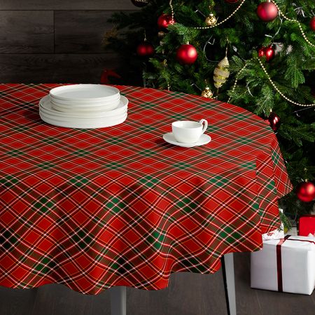 Скатерть круглая English Christmas цк 145х145 азбука лоскутная