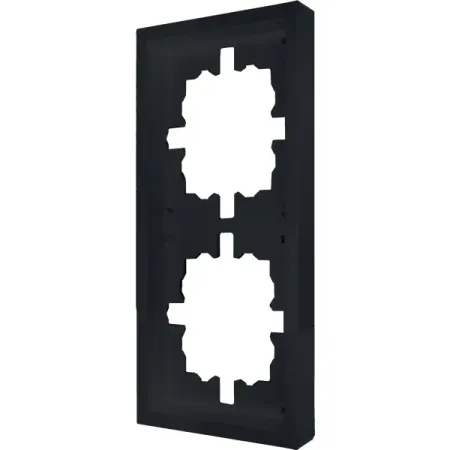 Рамка для розеток и выключателей Lezard Zima 2 поста цвет черный бархат 20 серебристых клавиш для выключателей 6x6