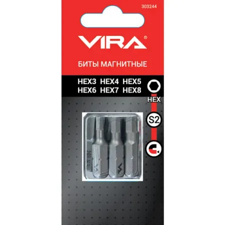 Набор бит магнитных Vira 303244, 6 шт.