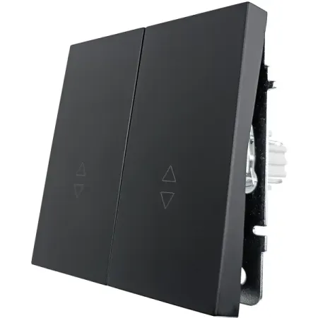 Выключатель встраиваемый проходной Lezard Zima 2 клавиши цвет черный бархат