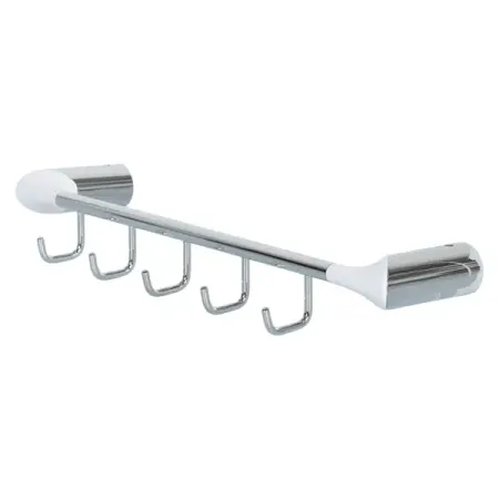 Вешалка Swensa Lock SWR-6600-11-CRM, нержавеющая сталь, 5 крючков, цвет белый