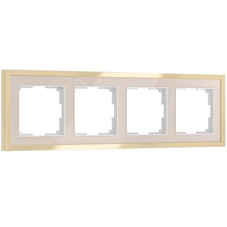 Рамка Werkel Baguette четырехместная айвори/латунь (a062783)