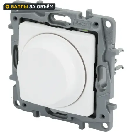Диммер поворотно-нажимной универсальный LED Legrand Etika 300Вт без нейтрали белый veromount skydance triac диммер wi fi
