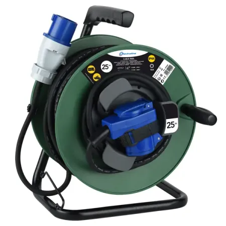 Удлинитель на катушке Electraline 2 розетки с заземлением 3x1.5 мм 25 м цвет черный керамические патроны g9 с кабелем 5 шт