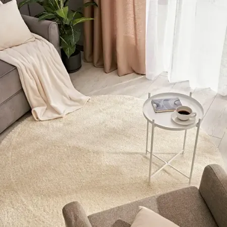 Ковер KREAFORTA Shaggy Bosfor круг ø120 см полипропилен цвет кремовый