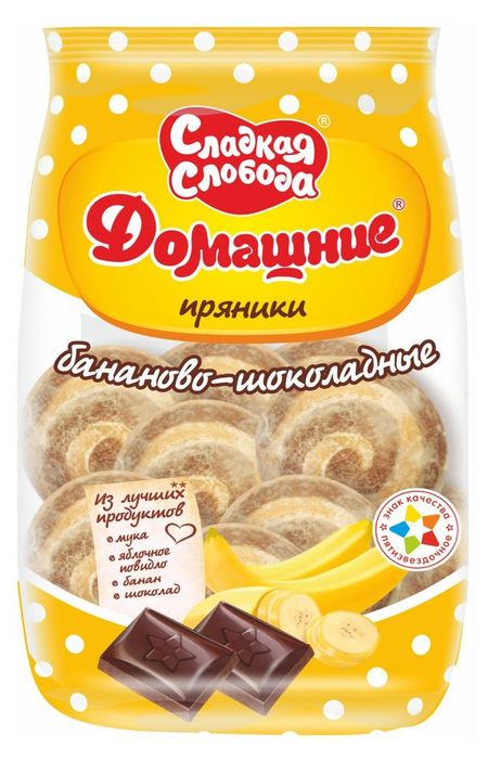 Пряники Сладкая слобода Домашние бананово-шоколадные, 350 г