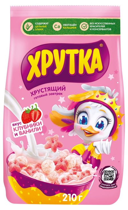 Готовый завтрак ХРУТКА Клубнично-ванильное настроение, 210 г