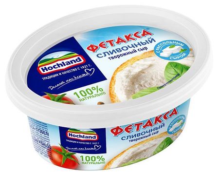 Сыр творожный Фетакса Hochland сливочный с рассольным сыром, 140 г