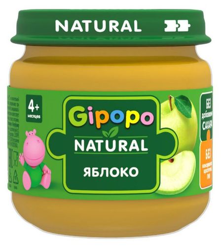 Пюре фруктовое детское Gipopo из яблок с 4 мес., 80 г