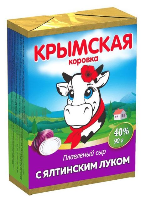 Сыр плавленый Крымская Коровка с луком 40% БЗМЖ, 90 г
