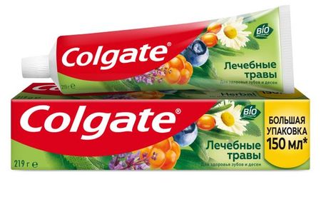 Зубная паста Colgate Лечебные травы с натуральными ингредиентами для здоровья зубов и десен, 150 мл